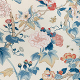 LEE JOFA - GARDENIA PRINT- BLUE/RED - Fabric by the Yard
