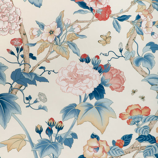 LEE JOFA - GARDENIA PRINT- BLUE/RED - Fabric by the Yard BLUE/RED