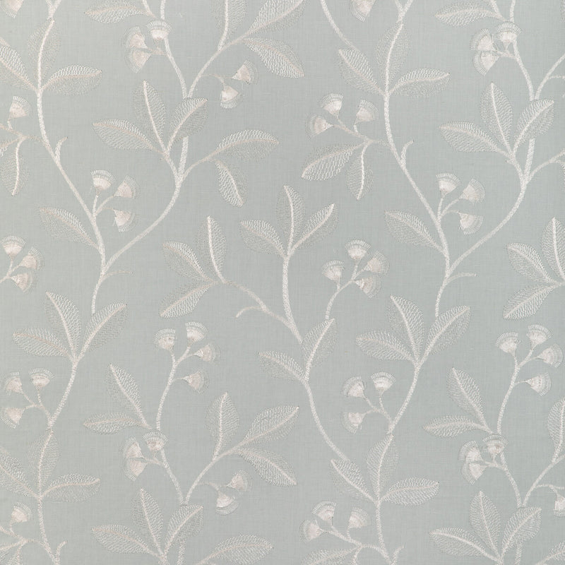 LEE JOFA - IRIS EMBROIDERY- AQUA - Fabric by the Yard AQUA