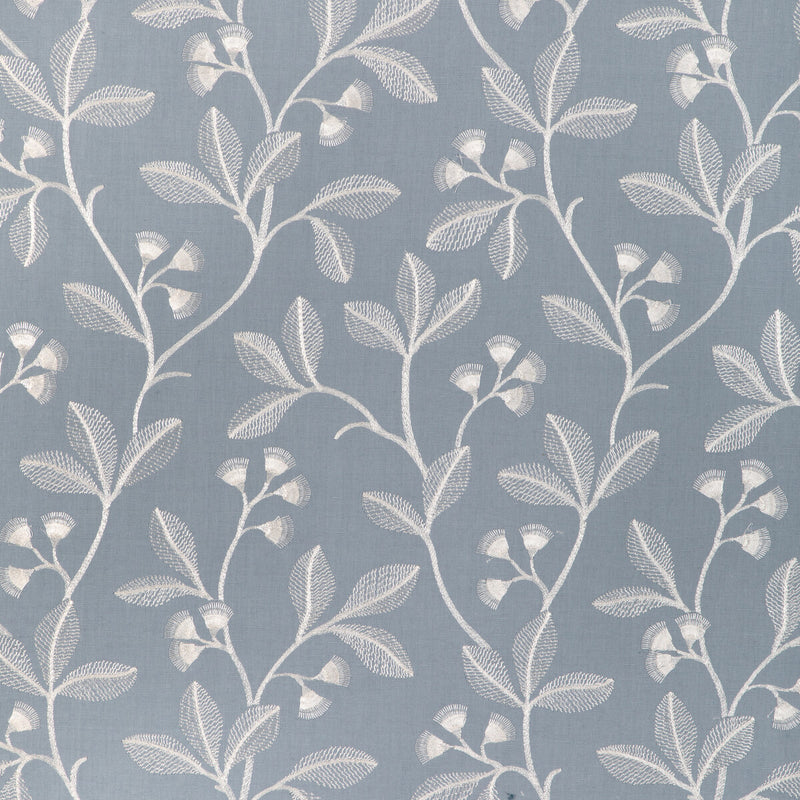 LEE JOFA - IRIS EMBROIDERY- BLUE - Fabric by the Yard BLUE