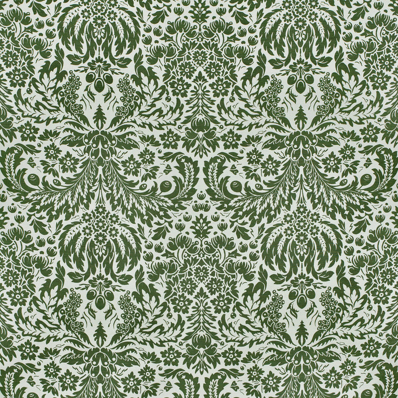 LEE JOFA - DAMASK- DARK GREEN - Fabric by the Yard DARK GREEN