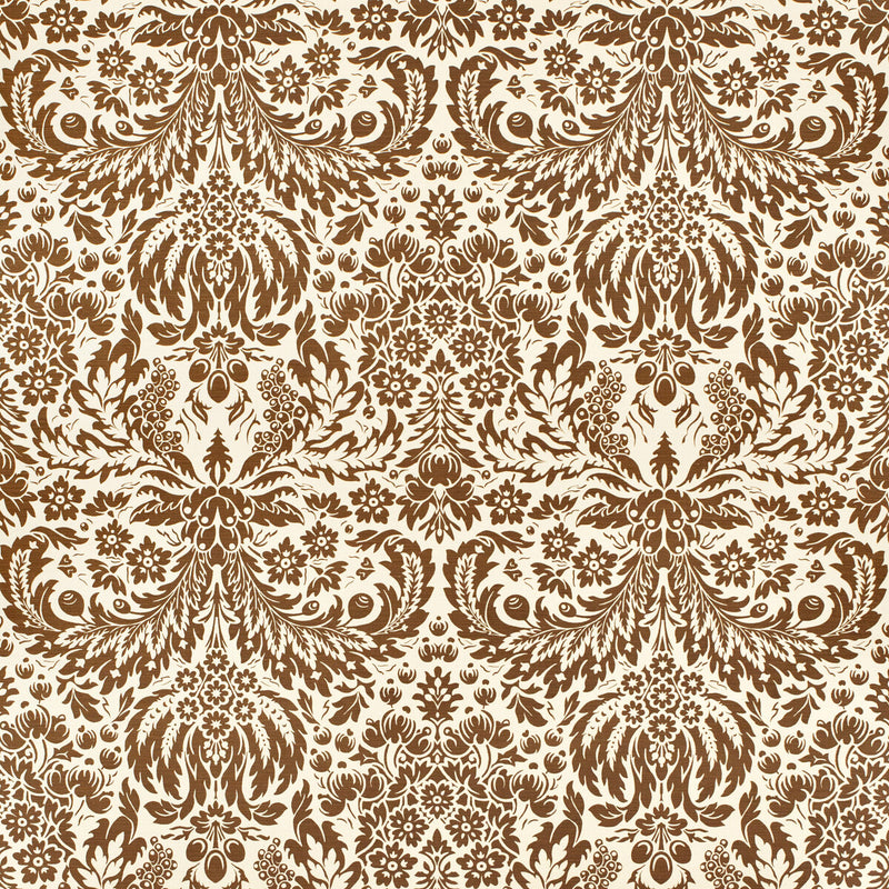 LEE JOFA - DAMASK- BROWN - Fabric by the Yard BROWN
