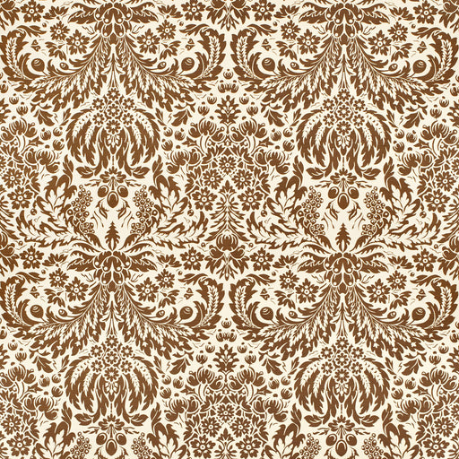 LEE JOFA - DAMASK- BROWN - Fabric by the Yard BROWN