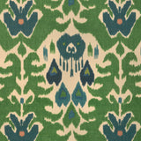 LEE JOFA - MARCO POLO II- GREEN/NAVY - Fabric by the Yard