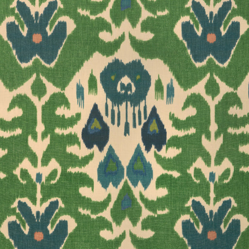 LEE JOFA - MARCO POLO II- GREEN/NAVY - Fabric by the Yard GREEN/NAVY
