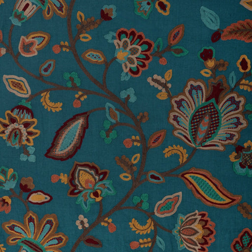 LEE JOFA - WESTFIELD EMB- TEAL/OCHRE - Fabric by the Yard TEAL/OCHRE