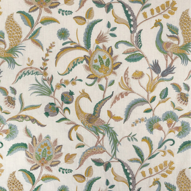 LEE JOFA - PALAWAN EMB- TEAL/GREEN - Fabric by the Yard TEAL/GREEN