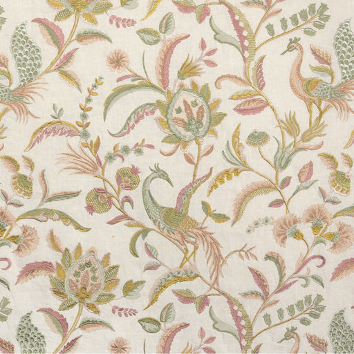 LEE JOFA - PALAWAN EMB- ROSE/LEAF - Fabric by the Yard ROSE/LEAF