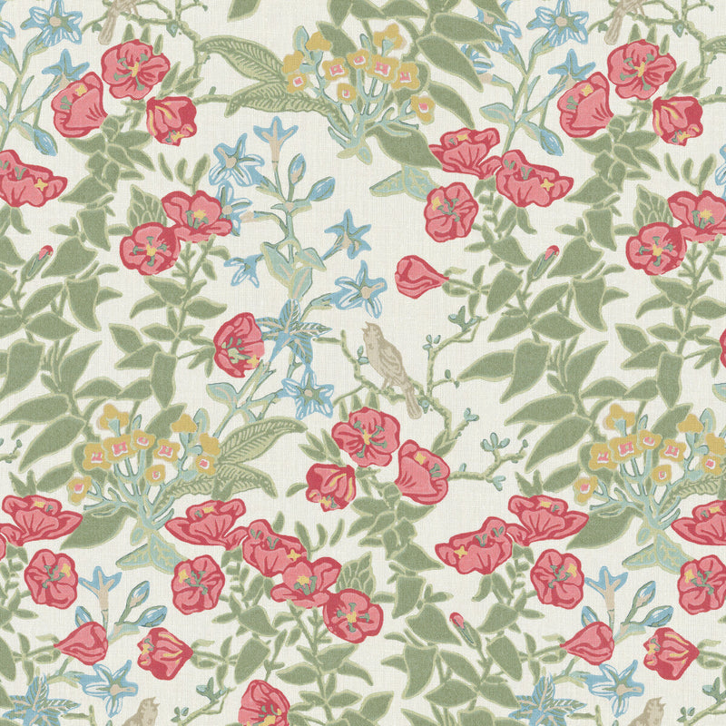 LEE JOFA - PLUMERIA PRINT - CORAL - Fabric By The YARD