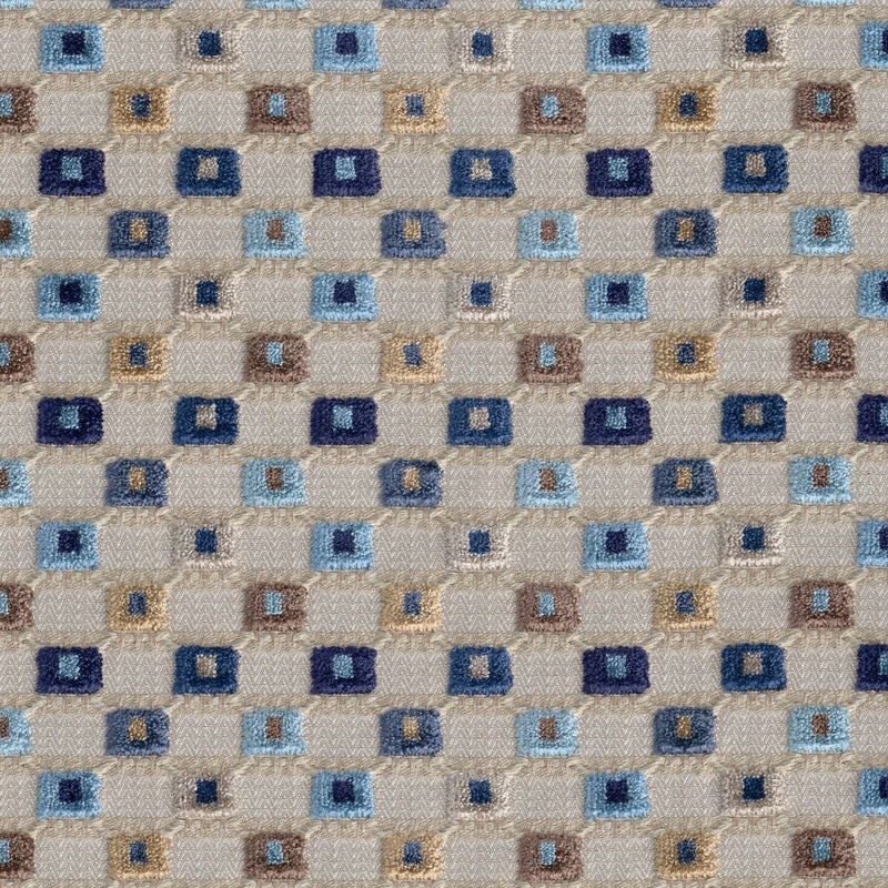 LEE JOFA - LISBON VELVET - BLUE MULTI - Fabric By The YARD