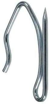 Heavy-Duty Offset Pin-On Drapery Hooks - Stainless Steel Nickel Curtain Pins - Available in 14, 28, 58, 100 and 1,000 Units