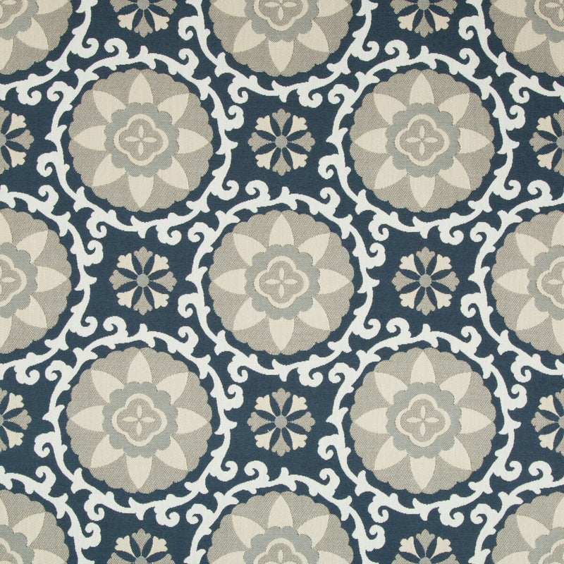 KRAVET DESIGN - EXOTIC SUZANI- INDIGO - Fabric by the Yard INDIGO