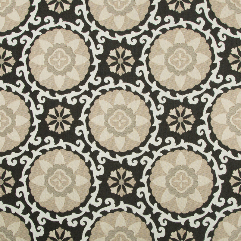KRAVET DESIGN - EXOTIC SUZANI- COAL - Fabric by the Yard COAL