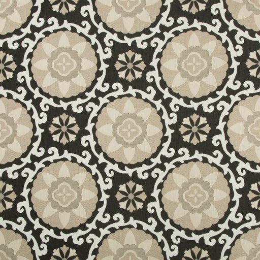 KRAVET DESIGN - EXOTIC SUZANI- COAL - Fabric by the Yard COAL