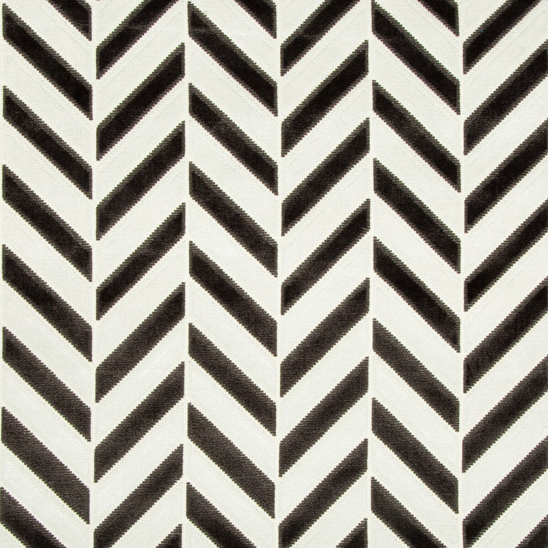 KRAVET COUTURE - PINNACLE VELVET- IVORY/NOIR - Fabric by the Yard IVORY/NOIR