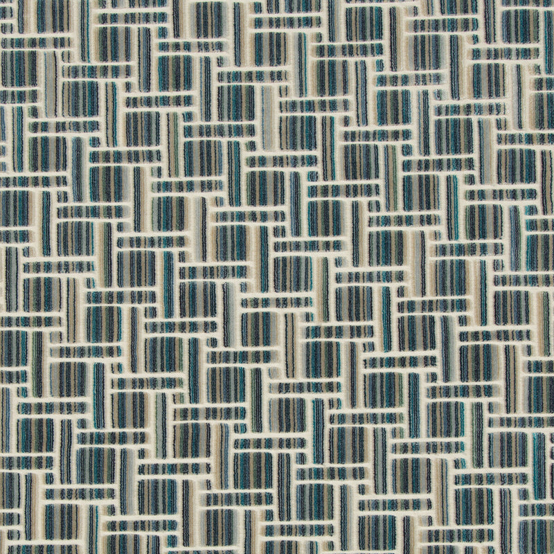 KRAVET COUTURE - INSIDE TRACKS- PEACOCK - Fabric by the Yard PEACOCK
