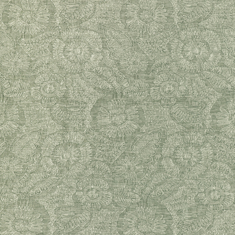 KRAVET COUTURE - CHENILLE BLOOM- SAGE - Fabric by the Yard SAGE