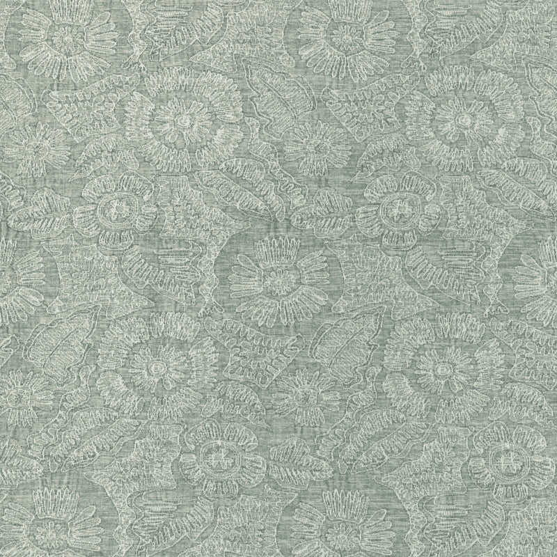 KRAVET COUTURE - CHENILLE BLOOM- SEAGLASS - Fabric by the Yard SEAGLASS