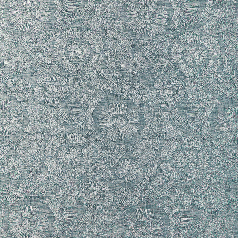 KRAVET COUTURE - CHENILLE BLOOM- SKY - Fabric by the Yard SKY