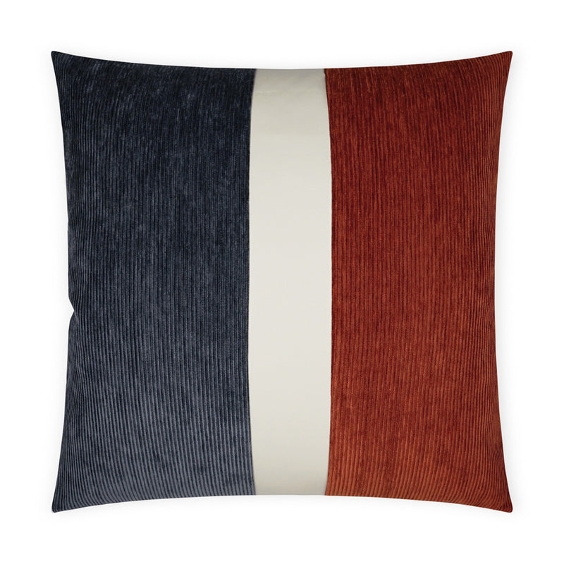 Ridges Band Pillow - Cadet/Paprika - DV Kap