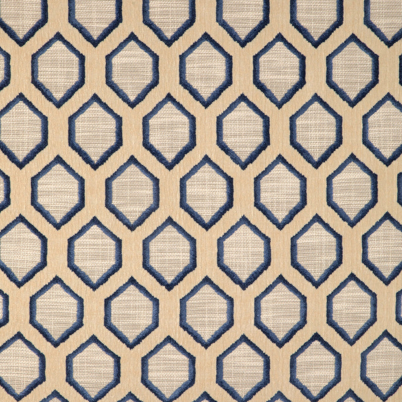 KRAVET DESIGN - WATERLINES- INDIGO - Fabric by the Yard INDIGO