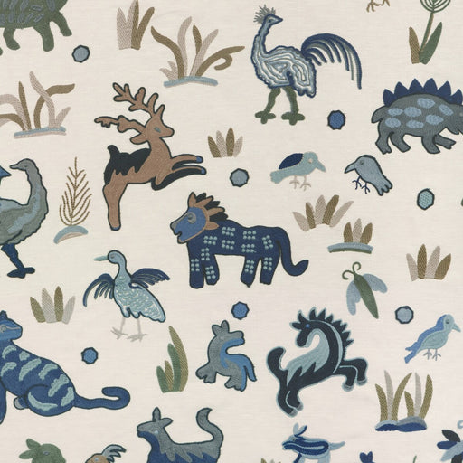 KRAVET COUTURE - DWELLERS- INDIGO - Fabric by the Yard INDIGO