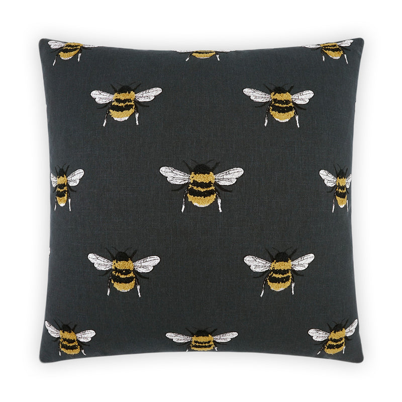 Busy Bee Pillow - Charcoal - DV Kap