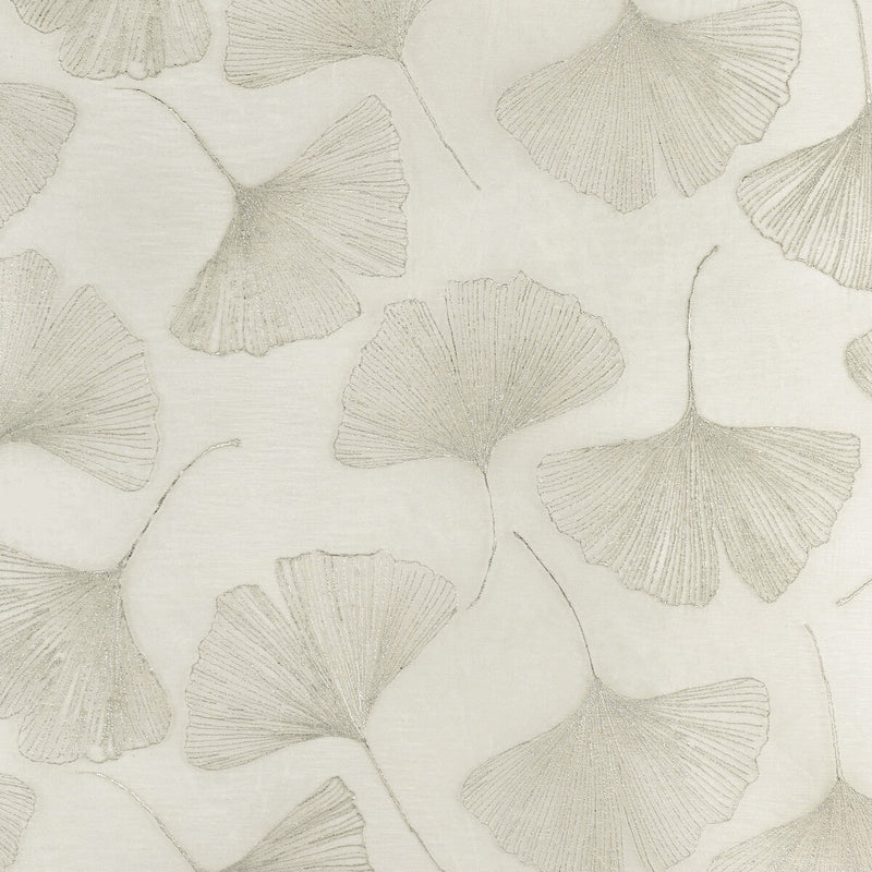 KRAVET COUTURE - GINGKO LEAF- PLATINUM - Fabric by the Yard PLATINUM