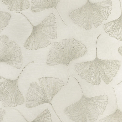KRAVET COUTURE - GINGKO LEAF- PLATINUM - Fabric by the Yard PLATINUM
