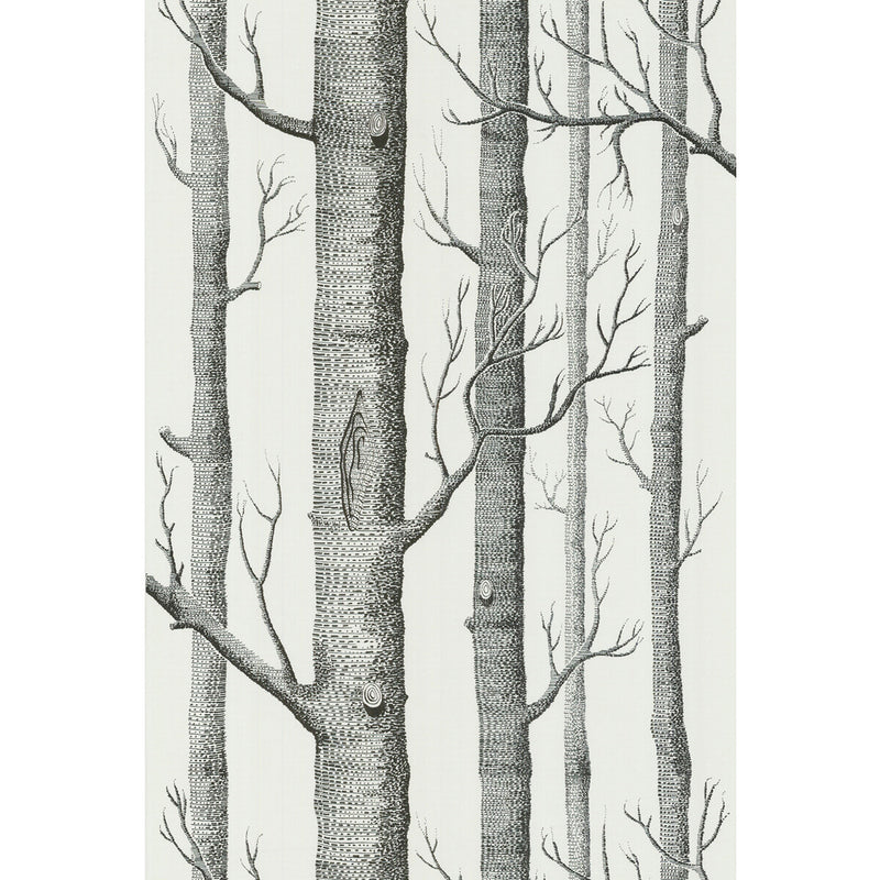COLE & SON - WOODS- ONYX/WHITE - Wallcovering by the Roll ONYX/WHITE