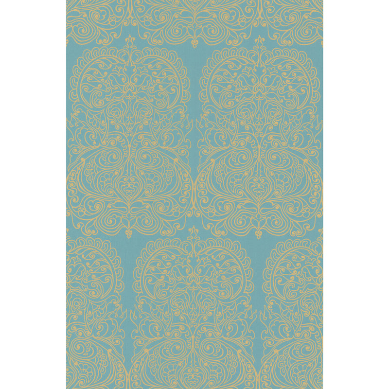 COLE & SON - ALPANA- GOLD/AQUA - Wallcovering by the Roll GOLD/AQUA