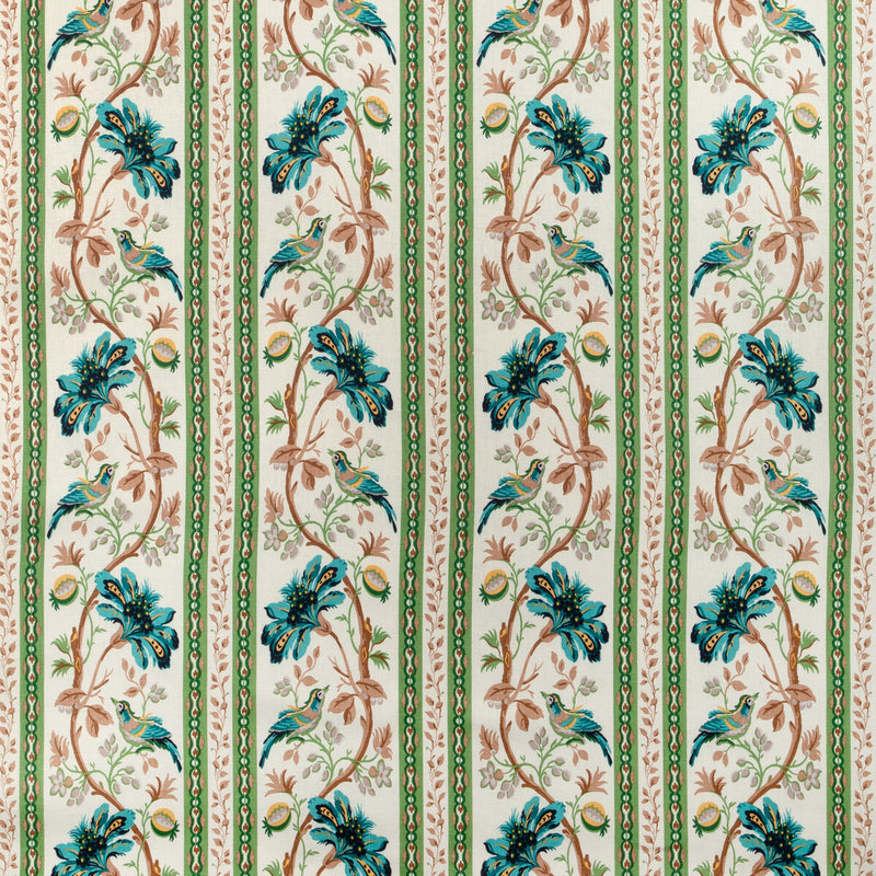 BRUNSCHWIG & FILS - LE LAC BORDER- AQUA/GREEN - Fabric by the Yard AQUA/GREEN