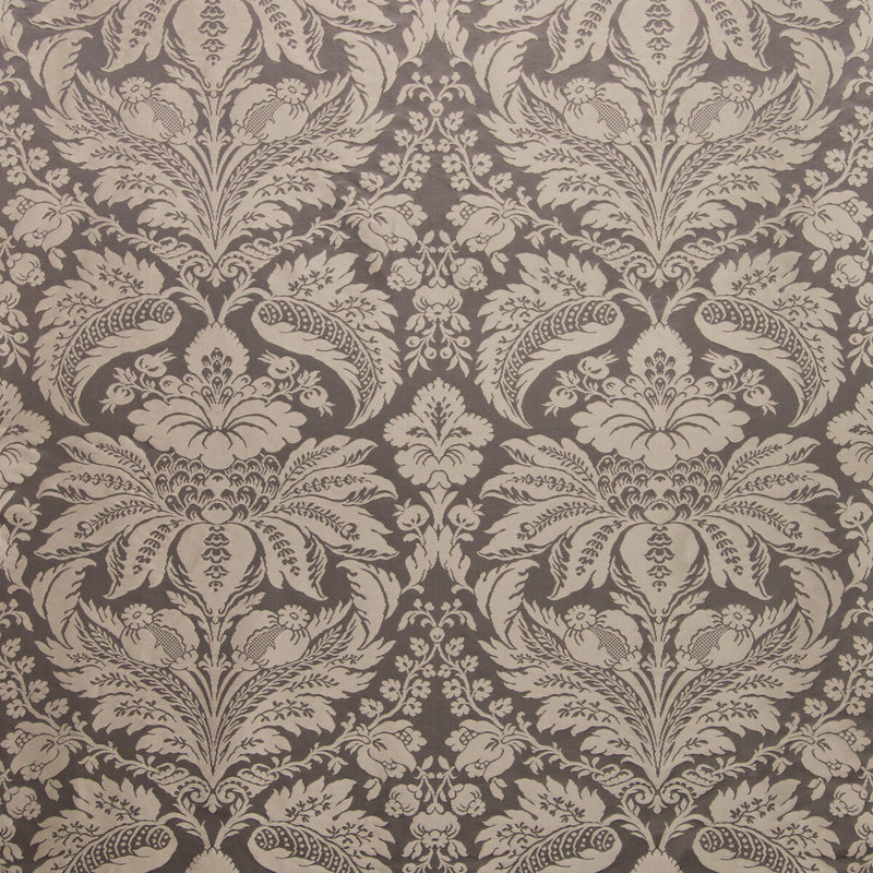 BRUNSCHWIG & FILS - DAMASK PIERRE- CHARCOAL - Fabric by the Yard CHARCOAL