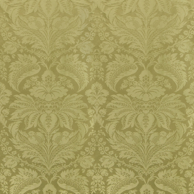 BRUNSCHWIG & FILS - DAMASK PIERRE- OLIVE - Fabric by the Yard OLIVE