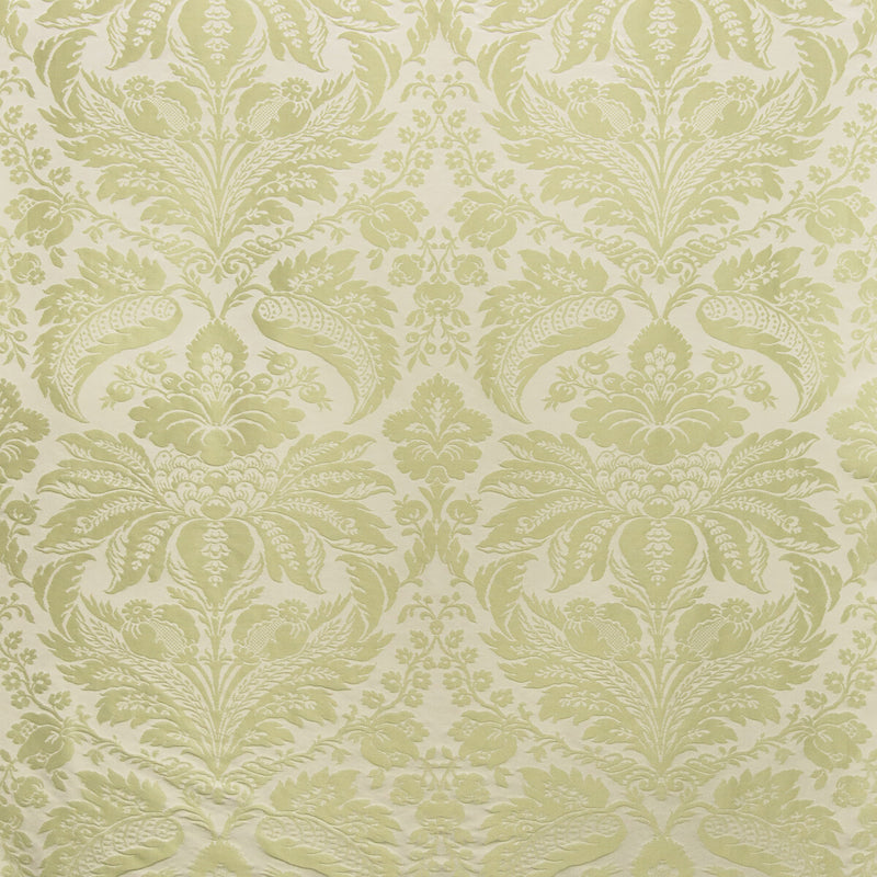 BRUNSCHWIG & FILS - DAMASK PIERRE- LICHEN - Fabric by the Yard LICHEN