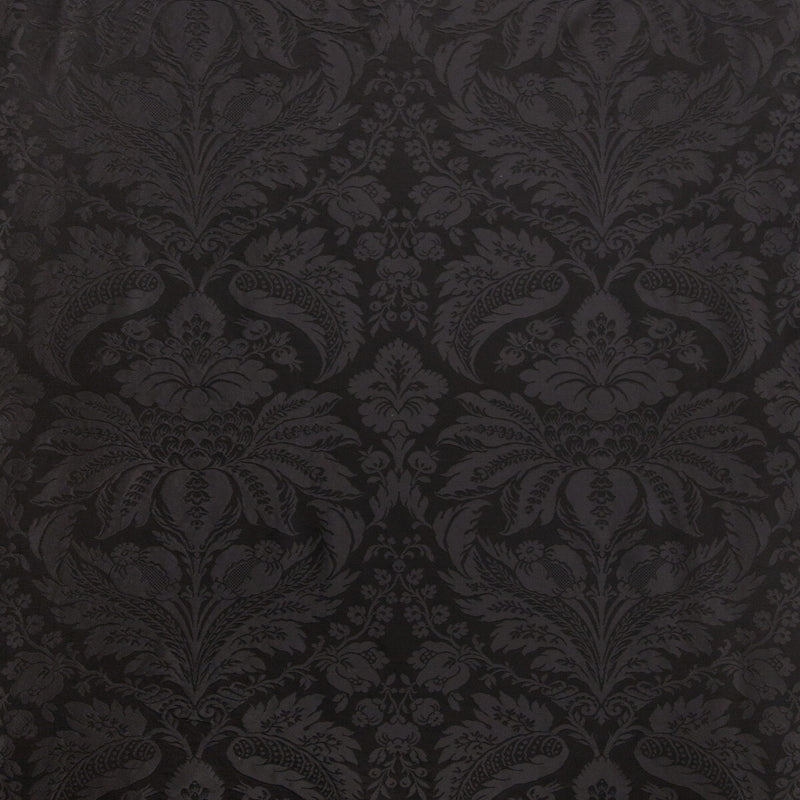 BRUNSCHWIG & FILS - DAMASK PIERRE- BLACK - Fabric by the Yard BLACK