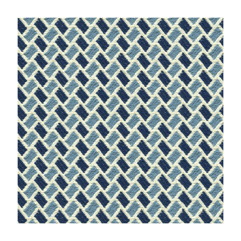 BRUNSCHWIG & FILS - NEW BRIQUETAGE- SKY/INDIGO - Fabric by the Yard SKY/INDIGO