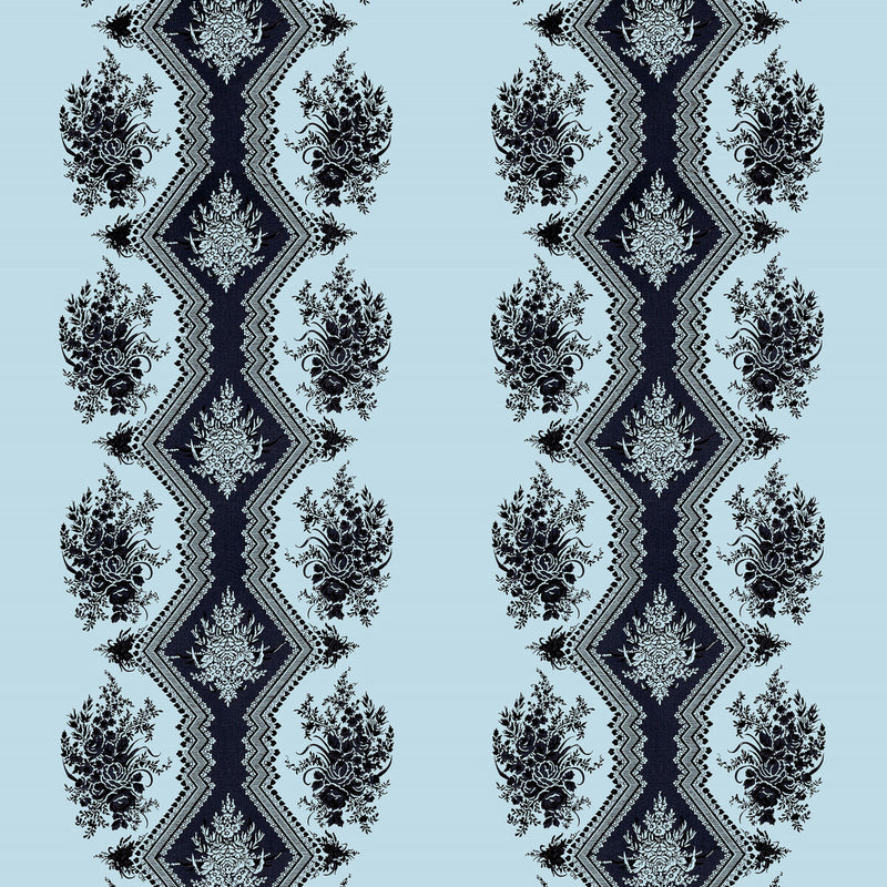 BRUNSCHWIG & FILS - COPPELIA SATIN- CIEL - Fabric by the Yard CIEL