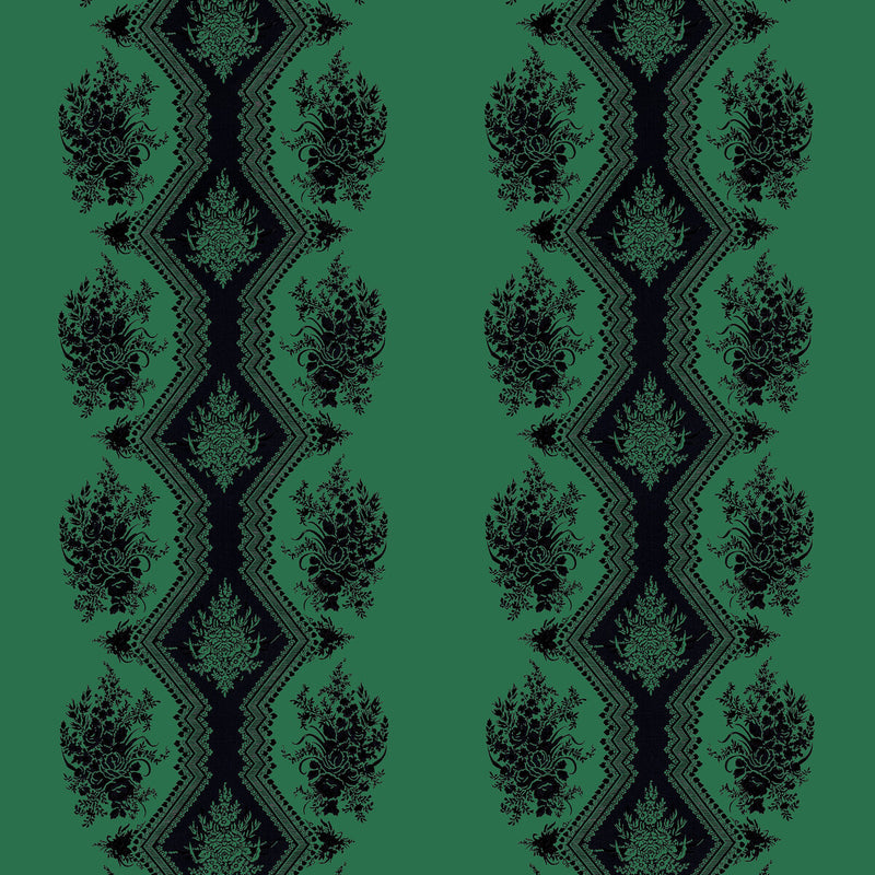 BRUNSCHWIG & FILS - COPPELIA SATIN- EMERALD - Fabric by the Yard EMERALD