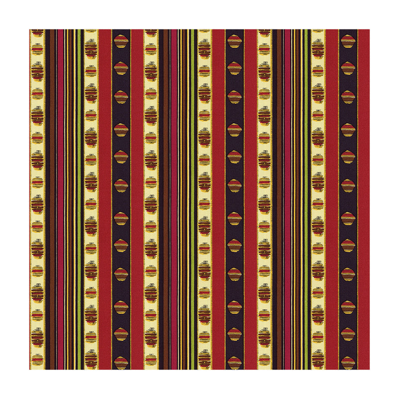 BRUNSCHWIG & FILS - RAYURE MOIRE- ROUGE - Fabric by the Yard ROUGE
