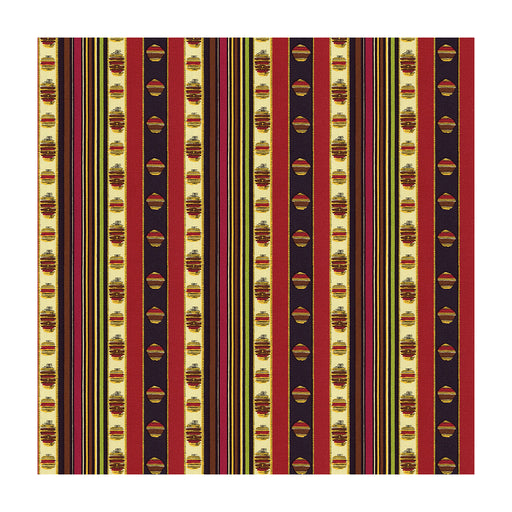 BRUNSCHWIG & FILS - RAYURE MOIRE- ROUGE - Fabric by the Yard ROUGE