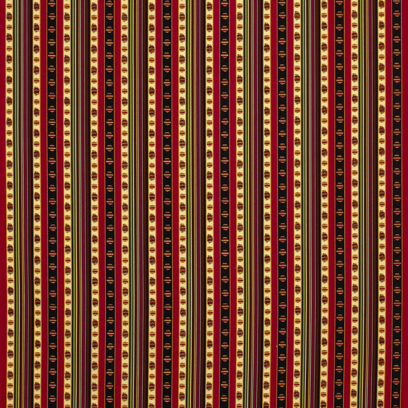 BRUNSCHWIG & FILS - RAYURE PERCALE- ROUGE - Fabric by the Yard ROUGE