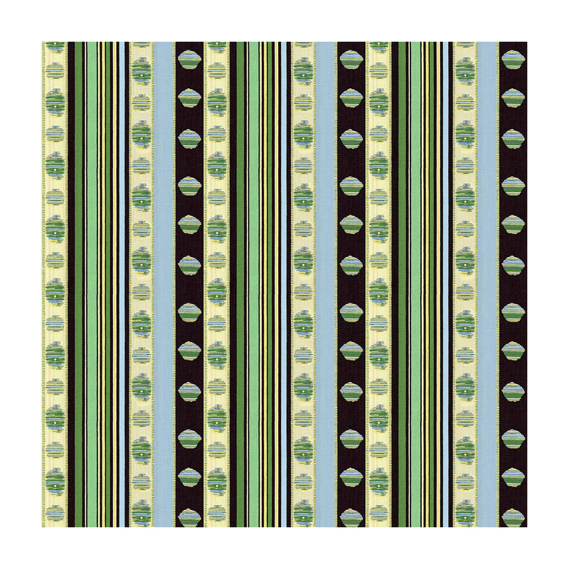 BRUNSCHWIG & FILS - RAYURE PERCALE- VERT - Fabric by the Yard VERT