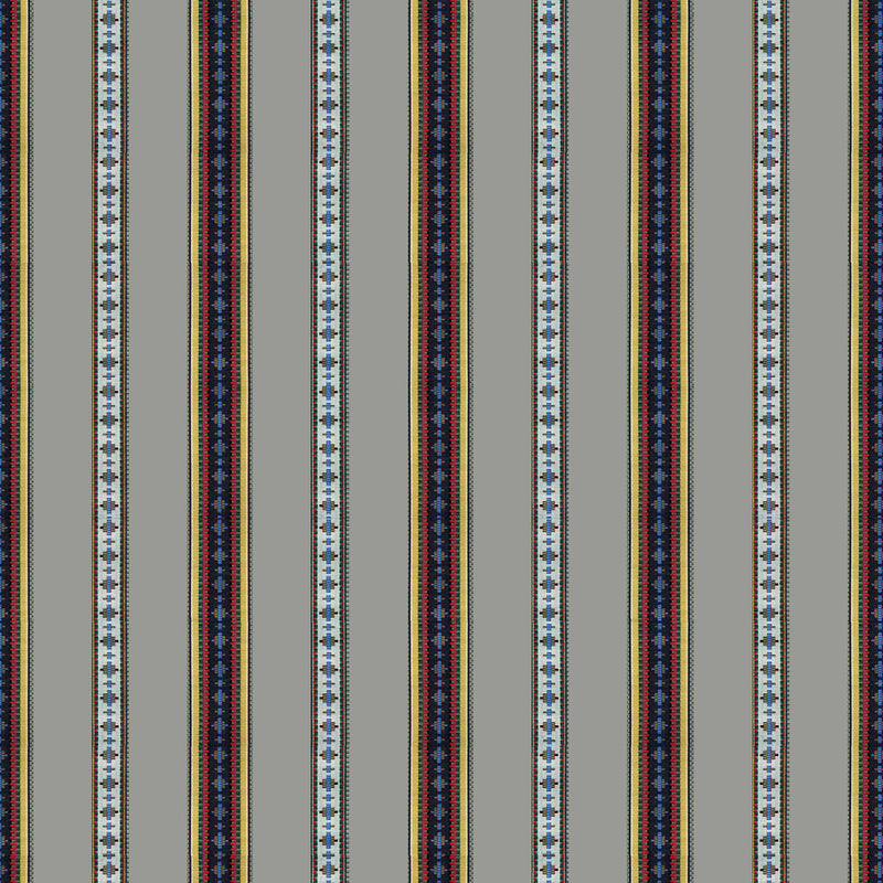BRUNSCHWIG & FILS - RAYURE BRODERIE- GRIS - Fabric by the Yard GRIS