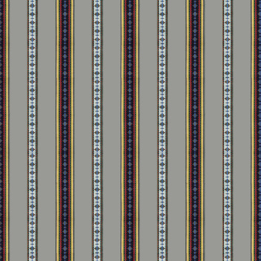 BRUNSCHWIG & FILS - RAYURE BRODERIE- GRIS - Fabric by the Yard GRIS