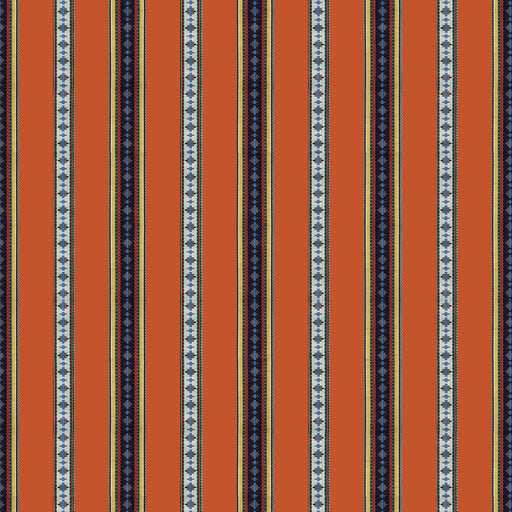 BRUNSCHWIG & FILS - RAYURE BRODERIE- ORANGE - Fabric by the Yard ORANGE