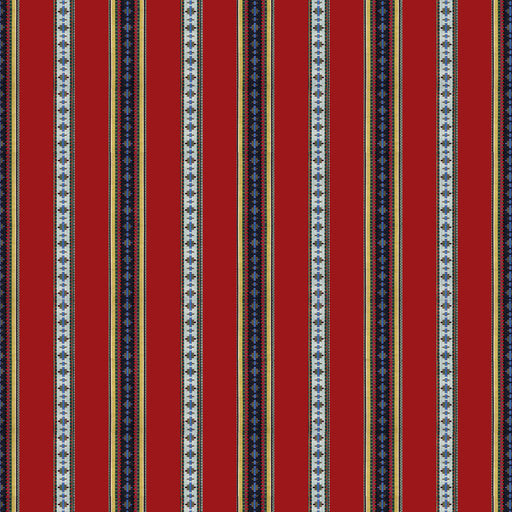 BRUNSCHWIG & FILS - RAYURE BRODERIE- RED - Fabric by the Yard RED