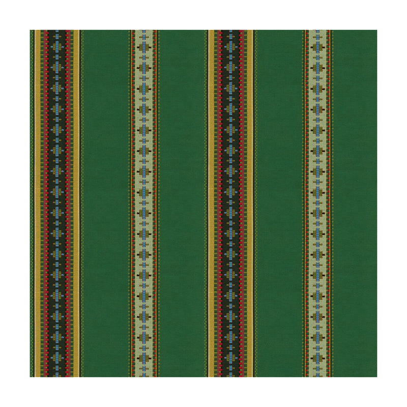 BRUNSCHWIG & FILS - RAYURE BRODERIE- VERT - Fabric by the Yard VERT