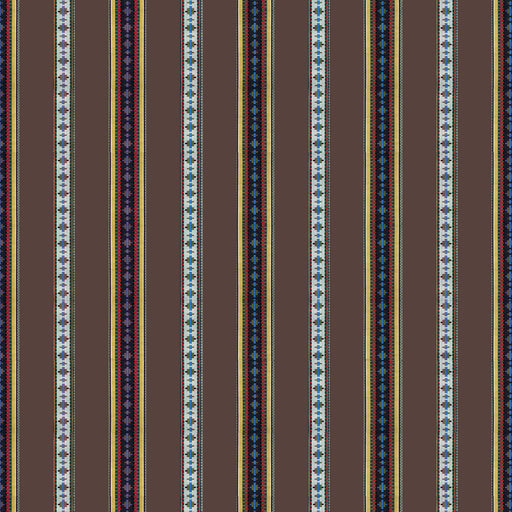 BRUNSCHWIG & FILS - RAYURE BRODERIE- BRUN - Fabric by the Yard BRUN