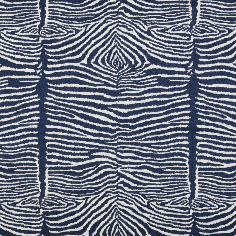 BRUNSCHWIG & FILS - LE ZEBRE EMB- NAVY - Fabric by the Yard NAVY